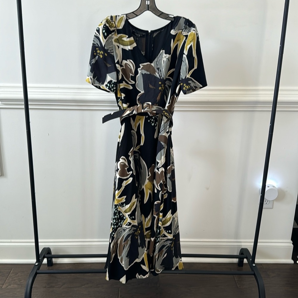 NWT Lafayette 148 New York multipoint dress silk dress with belt